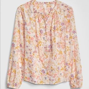 GAP Floral Button Sleeve Top